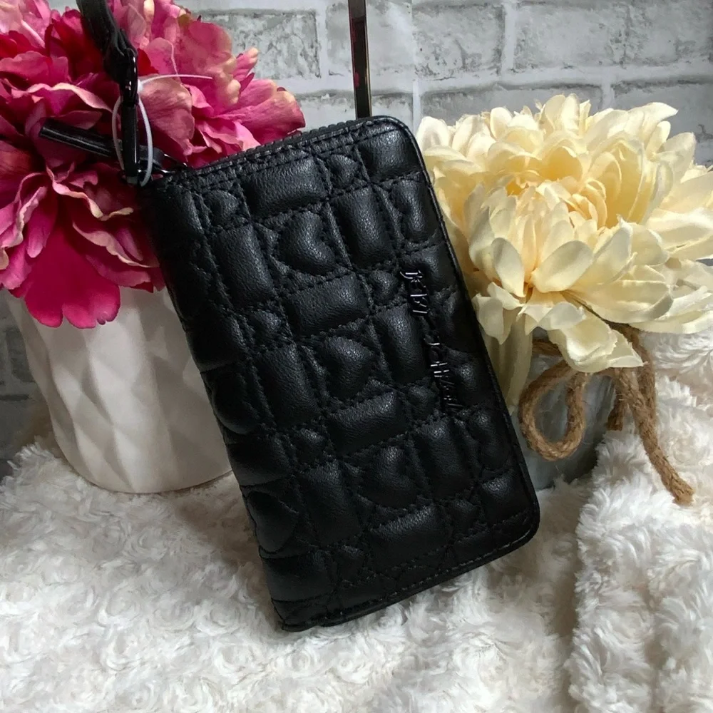 Betsey Johnson Black Heart Quilted Wallet